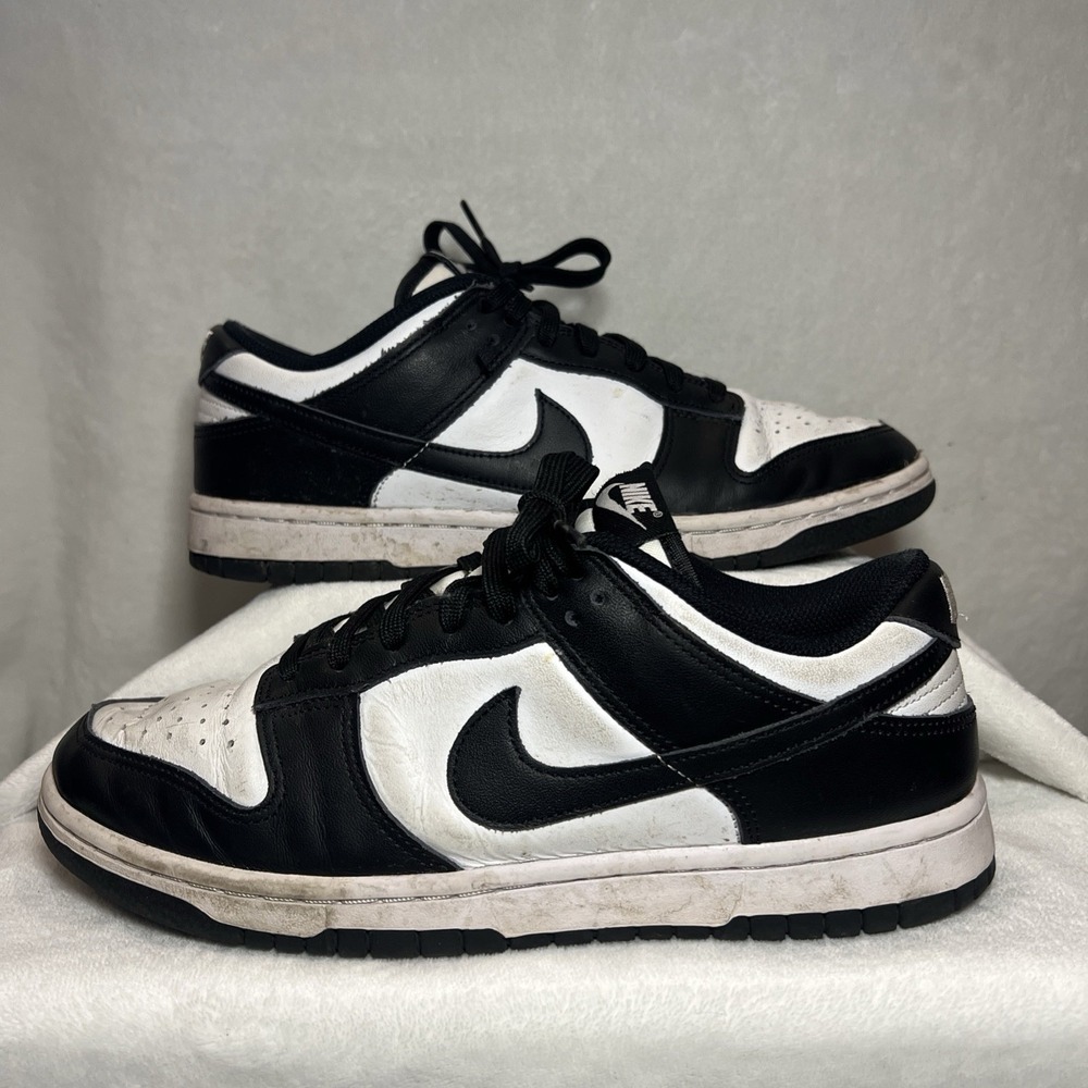 Nike Dunk Low Black White Panda Mens 9.5 Leather Sneakers DD1391-100